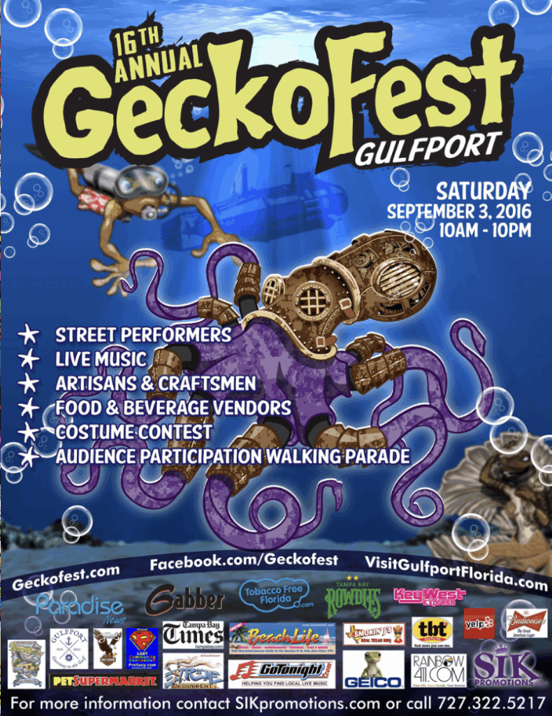 2016 Gecko Ball Theme Flyer 20,000 Geckos Under the Sea