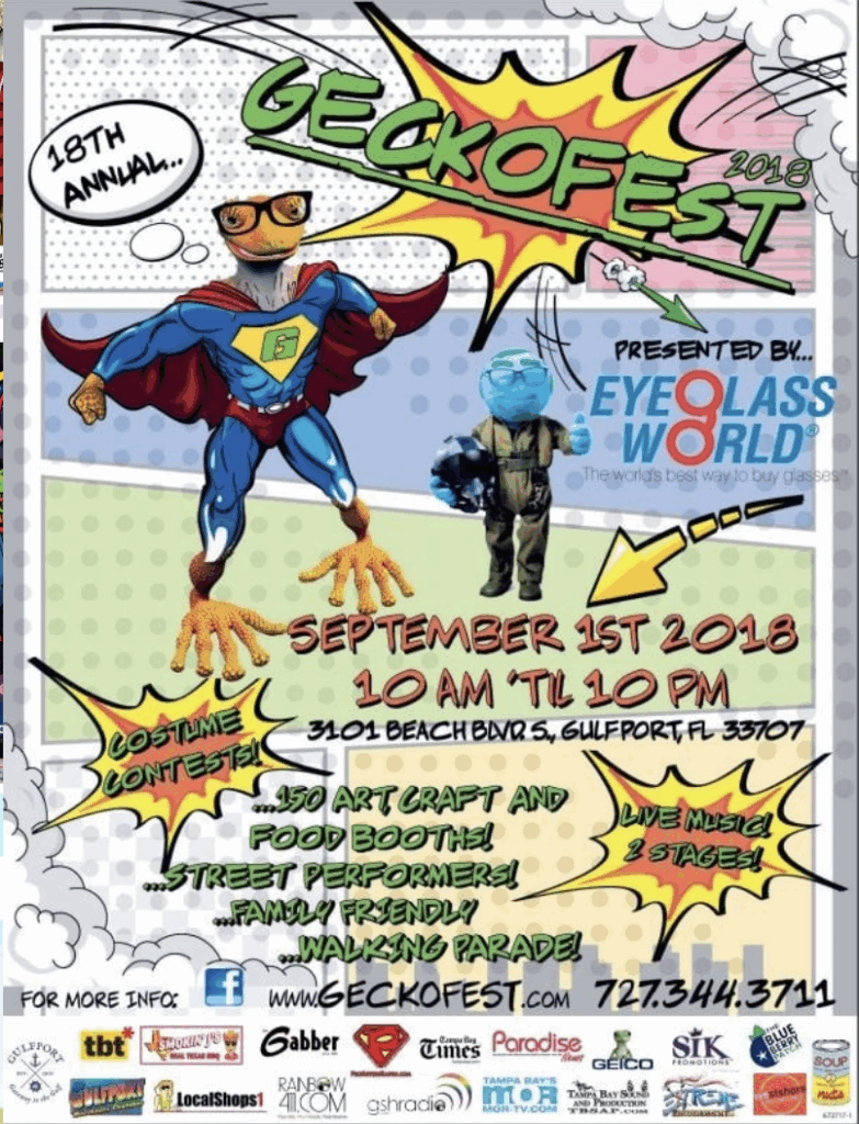2018 Gecko Ball Theme Flyer Gecko Con