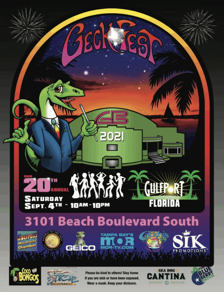 2021 Gecko Ball Theme Flyer Gecko Bandstand