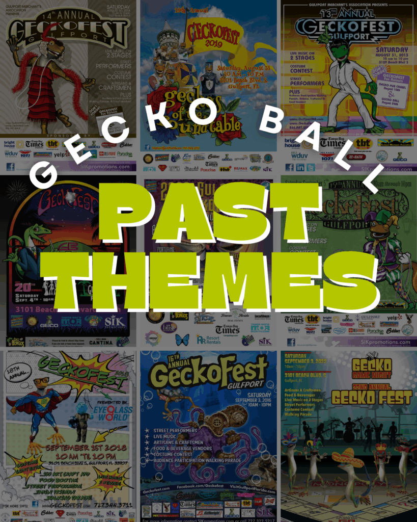 Posters of Past Year Gecko Ball Themes