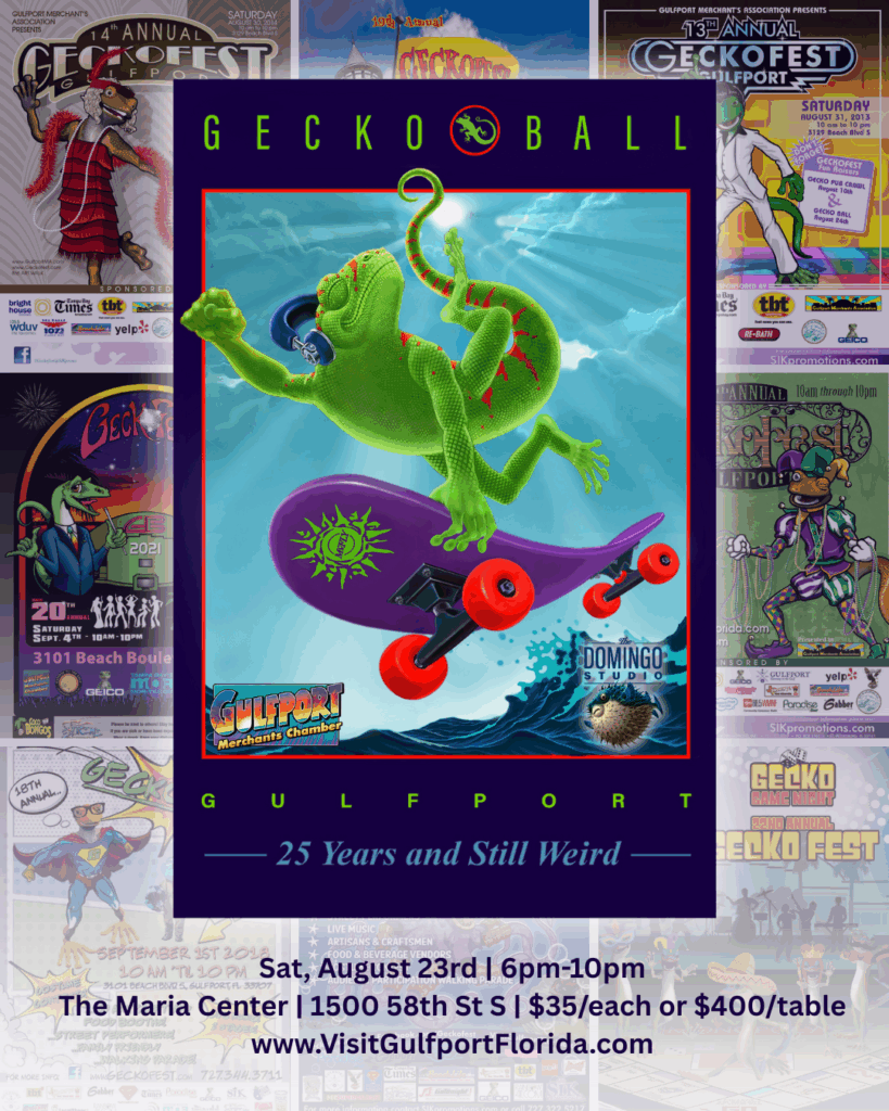 Gecko Ball 2025 August 23rd, 6pm - 10pm at the Maria Center in Guflport